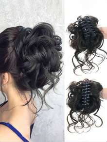 1pc Multi-Prong Hair Claw Clip For Bun Updo - Black - View 11