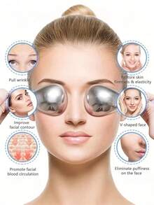 1/2 chiếc dụng cụ chăm sóc da mặt bằng bi đá lạnh bằng thép không gỉ, dụng cụ massage mắt trị liệu bằng đá lạnh dành cho nữ, con lăn trị liệu bằng đá lạnh làm mát da mặt. - Nhiều màu - Xem 9