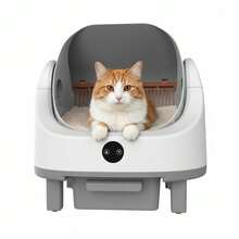 Caja de Arena Automática Autolimpiable para Múltiples Gatos – Control por APP con Monitorización en Tiempo Real, Diseño de Tapa Abierta, Sistema Antiolores, Gran Capacidad de 96L y Sensor de Seguri-dad Infrarrojo - Tipo de Enchufe A USA (110-127V) - Ver 4