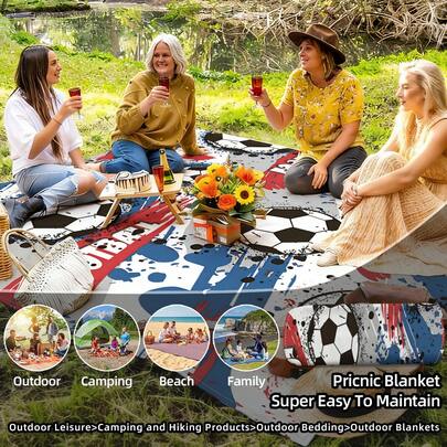 1pc New Outdoor Waterproof Anti-Sand Digital Printed Picnic Mat/Beach Towel, Fashionable And Fresh Pattern, Suitable For Outdoor Camping And Picnics (100g Fabric Weight)