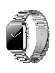 2 件不锈钢金属 Apple Watch 表带 + TPU 保护壳,可调节表带兼容 Apple Watch 系列 10 9 8 7 6 5 4 3 2 1,38 毫米 40 毫米 41 毫米 42 毫米 44 毫米 45 毫米 46 毫米 49 毫米,适合男女、商务、户外、旅行、礼物、时尚、日常装饰 - 銀色 - 查看 4