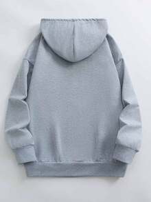 加大码女式骷髅印花卫衣 - 灰色 - 查看 2