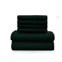 LUX DECOR 6-Piece Embroidered Bed Sheet Set – Brushed Microfiber Material, Deep Pocket Design, Lightweight & Breathable For Everyday Use – Graduation Gifts, Home Decor, Winter Vibes, Sleep Protection For Dorms, Student Beds, Back‑To‑School Gift, Christmas Decor, New Year Vibes - 翡翠綠 - 查看 1