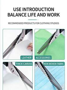 1pc Stainless Steel Serrated Scissors, 5MM Triangle Teeth Fabric Cutting Shears, DIY Sewing Scissors With Saw-Tooth Blade - Serrated - View 8
