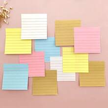 192张/96张/48张/1本 学生条纹卡通办公便利贴（每本24张） - [样品包含1-3张] 可爱条纹线便签本 自粘可重复使用 彩色横线便签本 高粘性彩色便签本 - 彩色 - 查看 8