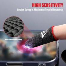 6 Pieces Gaming Finger Sleeves Anti Sweat Gaming Thumb Sleeve Silver Fiber Mobile Finger Protectors Smooth Feel Gamer Gloves Accessories Most Touchscreen Devices Tablet Phone - 最初的 - 查看 3