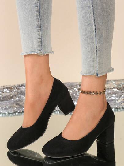 Tacones altos elegantes y versátiles cómodos para mujeres, zapatos de oficina y trabajo con tacón grueso no fatigantes, nuevos lanzamientos para primavera/otoño