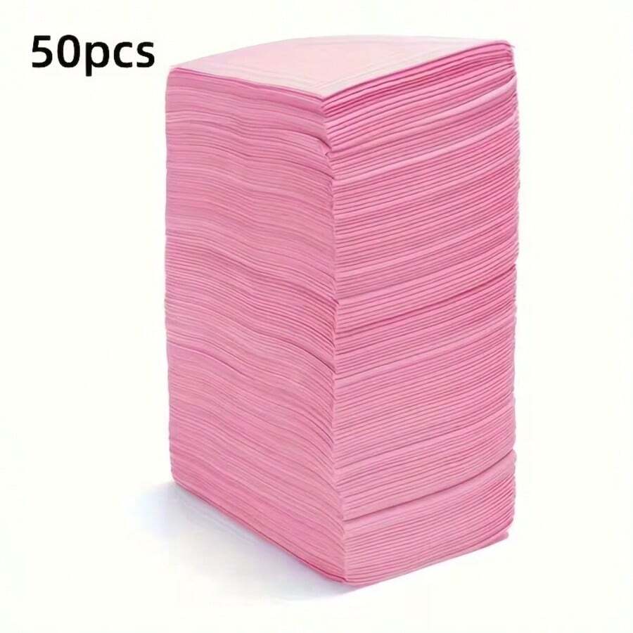 5/50片装一次性无纺布美甲桌垫，美甲护理垫，纹身桌垫，美甲桌垫，一次性清洁垫，永久化妆纹身转印纸纹身配件 - 彩色 - 查看 1