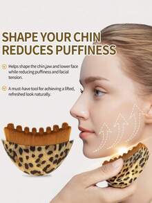 1支豹纹塑形面部及身体按摩刷 - 带收纳盒。用于面部、下巴和下颌线塑形。符合人体工学设计，精准贴合肌肤，缓解疲劳。配有收纳盒。椭圆形刷头可干洗。 - 彩色 - 查看 3