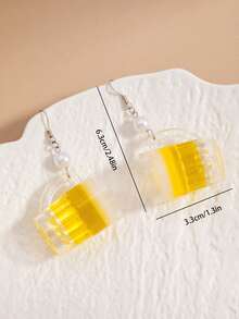 1 Pair Cute Beer Mug Earrings, Best Matching Accessory, Great Gift For Friends - Silver - View 3