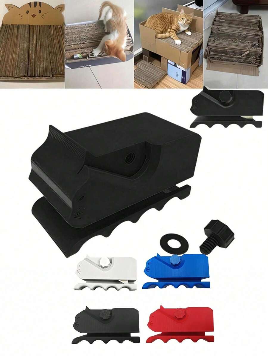 1 chiếc dao cắt bìa cứng cầm tay in 3D, dùng để tự làm bảng cào móng cho mèo, dụng cụ để cắt các dải bìa cứng. - Nhiều kiểu dáng - Xem 1