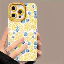 Limones arándanos fondo blanco estilo acuarela.funda de teléfono Fundas compatibles con ,Apple,VIVO,OPPO,,, y Honor.Fabricadas en silicona TPU,ofrecen protección contra golpes y caídas. - Blanco - Ver 2