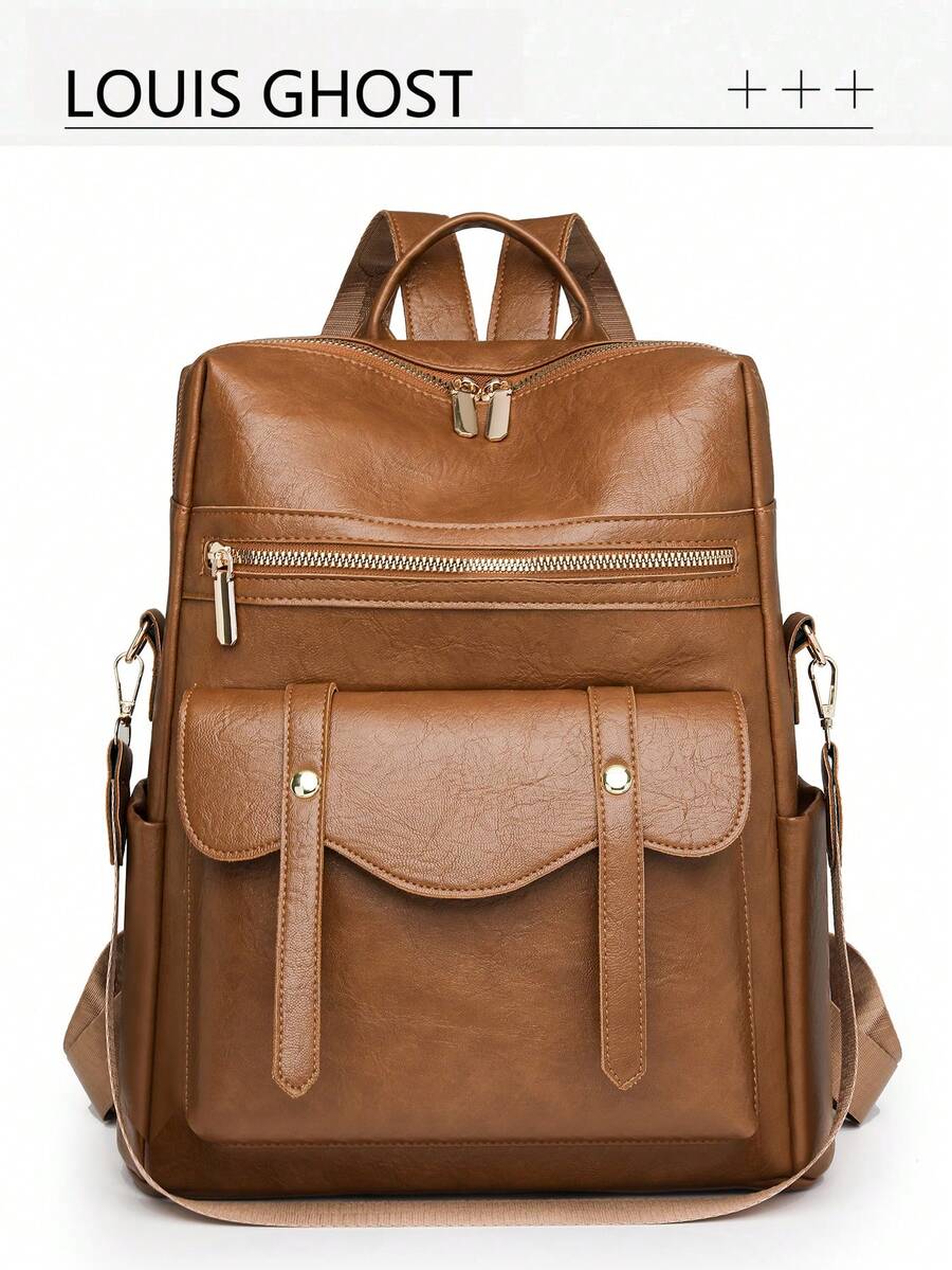 Fashionable Retro Style Large Capacity Women's Backpack, Suitable For Work Commute, Travel, Shopping, Gift
