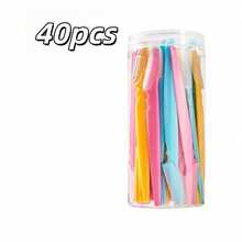 Bộ 30/40 lưỡi dao tỉa lông mày, dao cạo cầm tay, dao cạo mặt, dụng cụ tẩy lông mày, dao cạo an toàn, dụng cụ trang điểm - Nhiều màu - Xem 6