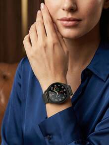 2-In-1 Set: Stainless Steel Milanese Mesh Watch Band And PC Protective Case With Tempered Glass Screen Protector, Compatible With Samsung Galaxy Watch 7/6/5/4 (40mm 44mm), Premium Metal Band With Single Buckle Clasp, Comprehensive Protection Against Drops And Scratches - Black - View 7