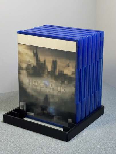 Estantería organizadora de 8 ranuras para almacenamiento de CD/DVD/discos de juegos, soporte para discos de juegos, discos, CD, tarjetas de juego, accesorios de consola