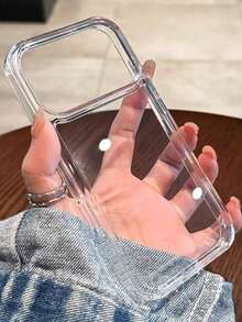 Luxury Transparent Anti-Drop Protective Case For IPhone 16, 15, 14, 13, 12 Pro Max, 17 Pro Max, 17 Air, 16E, 11 Plus, S26 Ultra, S25 Ultra, S24 Ultra, S22, S23 Ultra, Clear Acrylic Cushion Bumper Case - Clear - View 2