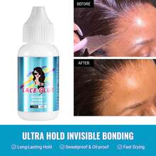 38毫升无残留透明强力胶水蕾丝假发胶水头发粘合剂1-2支装防水防汗蕾丝熔胶假发安装胶水 - 38ml - 查看 10