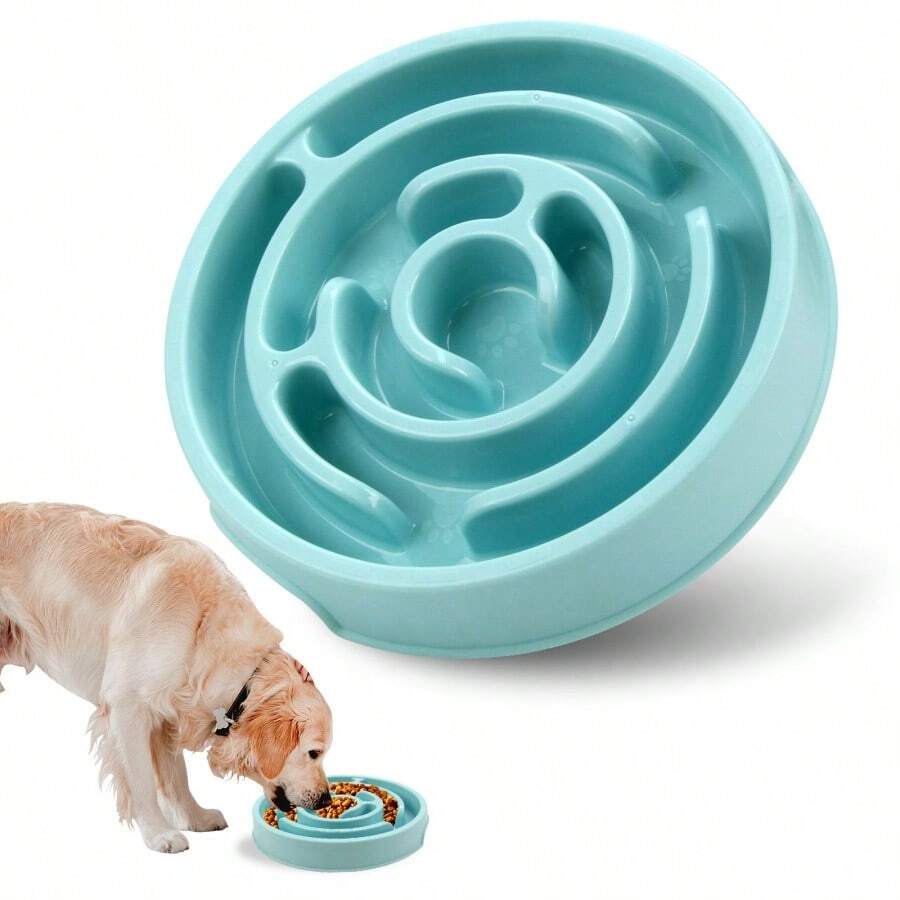 1PC Anti-Choking Plastic Dog Slow Feeder Bowl Puzzle Interactive Pet Food Snack Bowl, Pet Supplies Pet Feeding Accessories Home Pet Care Essentials, Dog Accessories Dog Stuff Slow Feeder Dog Bowls Cat Stuff Cat Bowl, Non-Slip Anti-Tip Neck Protection Durable Bite-Resistant Bowl For Dogs Cats All Sizes Wet Dry Food Daily Mealtime Feeding Training Home Use