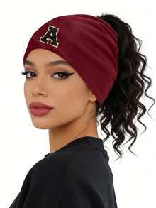 1pc Unisex Thin Loose Knit Hat, Women's Ponytail Design Hat, Sports Hat, Beach Park Knit Hat, Hip Hop Hat, Suitable For Spring, Autumn, Summer Daily Wear - Burgundy - View 5