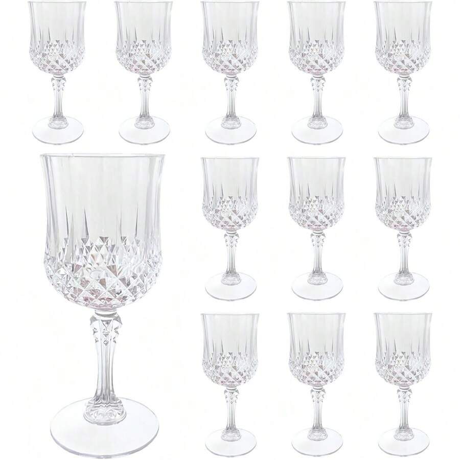 1/3/6/12pcs Diamond Champagne Glasses, 7oz Unbreakable Stemware, Reusable Champagne Flutes - Modern Elegant, Suitable For Valentine's Day, Wedding, Party, Anniversary, Christmas, Birthday - View 1