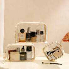 Customized Transparent Cosmetic Bag, Bride Bridesmaid Travel Toiletry Bag With Logo, Personalized Makeup Bag, Bridal Shower Gift, Birthday Gift For Women, Makeup Lover Gift, Ladies Toiletry Bag - Multicolor - View 4