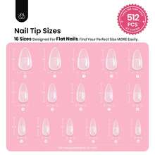 BEETLES Almond Medium 512pcs (Tipex Nail Tips) - Almond Medium 512pcs (Tipex Nail Tips) - View 3