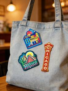 3pcs Travel Pattern Embroidered Patches, Country/City Commemorative Patches, Iron-On/Sew-On Patches For Clothes, Jackets, Bags, Hats, Personalized Travel Souvenir Gifts, Ideal For Passport Holder Decoration - Travel Patterns - View 2