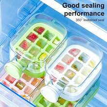 1pc 2-In-1 Water Bottle & Ice Cube Tray With Touchless Lid And Press Freeze System - Quick Ice Cube Maker Suitable For Whiskey, Frozen Storage, Fridge Organization And Plastic Ice Cubes. Great For Parties, Bars, Home Kitchen Accessories And Outdoor Camping. - Multicolor - View 5