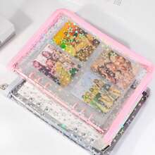 1pc A5 Laser Star Shaped Zipper Binder, PVC Material, Can Be Used As File Folder, Stamp Book, Sticker Book, Pencil Case, Also Can Be Used As Photo Album, Savings Plan Book, Diary, File Organizer, Budget Binder, Planner Insert - Multicolor - View 8