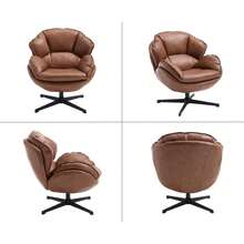 Chairus 1PC Swivel Chenille Lounge Chair (Living Room/Bedroom) - Brown - View 9