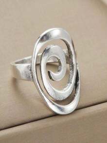 1PC Rings, Swirl Rings, Personalized Rings, Art Rings, Rings, Unique Rings, Silver Color Rings, Women's Jewelry, Gifts Her - Ring - View 3