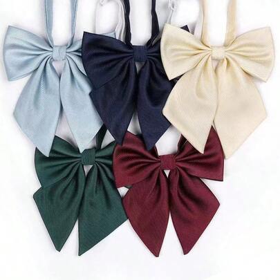 1pc Women's Polyester Knit Solid Color Adjustable Bow Tie Collar, Suitable For Daily Matching, JK Style, Dates And Other Occasions