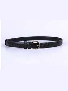 1pc Men's Retro Niche Casual Leather Belt, Minimalist Design Suitable For Jeans, High-Quality Black Color For Daily Wear - Multicolor - View 4
