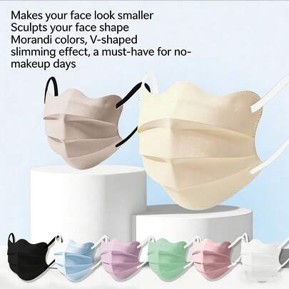 100 piezas/50 piezas Máscara de belleza tridimensional con forma de mariposa, respirable, protege las esquinas de los ojos, máscara desechable, alto nivel de apariencia, empaquetada individualmente, unisex, protección personal, máscara antipolvo y transpirable para exteriores