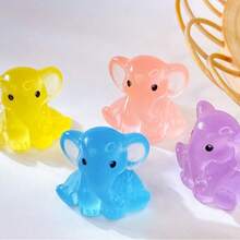 30 peças/50 peças Miniaturas Fofas de Elefante, Acessórios Decorativos de Pequenos Animais DIY para Paisagismo de Plantas e Jardim, Enfeites de Mesa Encantadores, Cores Aleatórias para Decoração de Mesa - Multicolorido - Visão 5