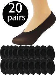 20 Pairs Summer Invisible Boat Socks For Women, Cute Regular Comfortable Casual Sweet Style, Suitable For Home And Daily Wear, Women's Mid-Calf Socks, Men's High Elasticity Socks, Soft Elastic Comfortable Breathable Socks, Suitable For Men And Women Daily Wear, Simple Comfortable Unisex Mid-Calf Socks, Women's And Men's Socks, Fashion Boutique Boat Socks Invisible Socks - Multicolor - View 11