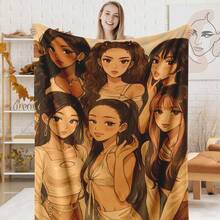 1PC KATSEYE Movie Poster Flannel Throw Blanket 50"X60" (Multiple Sizes) - Pink Filter Group Portrait & Directed By HYBE, Tapestry Wall Hanging, Room Decor, Perfect For Sofa, Bed, Office, Movie Poster Gift - 多色 3 - 查看 15