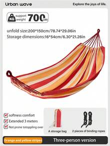 URBANWAVE Hamac portable double, hamac d'extérieur, hamac de camping, hamac simple, hamac de randonnée, hamac ultra-résistant, hamac en corde, hamac de patio, hamac de voyage, hamac en canevas - D - Voir 18