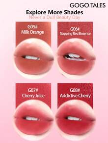 GOGOTALES 三合一唇泥、腮红和眼影，滋润哑光质地，丝绒哑光唇彩和唇泥，低饱和度裸妆唇膏 - G07# Cherry Juice - 查看 7