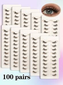 Waloshow 10 Cặp lông mi giả tự nhiên kiểu đan chéo mắt mèo, kéo dài khóe mắt ngoài, tạo hiệu ứng mắt to hơn, phù hợp cho trang điểm hàng ngày, lễ hội, kỳ nghỉ, tiệc tùng, chất lượng chuyên nghiệp, bán sỉ. - màu đen - Xem 33