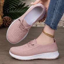Women's Breathable Slip-On Casual Sneakers, Lightweight Non-Slip Soft Sole - Pink - View 5