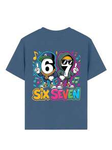 Tween Boy 67 & 67 Puzzle Design Printed T-Shirt, Math Puzzle And Video Game Lover Graphic Tee - Teal Blue - View 5
