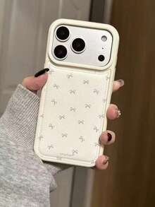 1pc Autumn/Winter Minimalist Chic Bow Flower Phone Case Compatible With Apple 17/17 Air/17 Pro/17 Pro Max, 16/16 Plus/16 Pro/16 Pro Max, 15/15 Plus/15 Pro/15 Pro Max, 14/14 Plus/14 Pro/14 Pro Max, 13/13 Pro/13 Pro Max, 12/12 Pro/12 Pro Max, 11/11 Pro Max, Stylish Shockproof Full Coverage Protective Cover - Multicolor - View 1