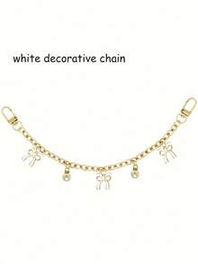 1pc/2pcs Zinc Alloy Faux Pearl Cherry Decor Bag Chain, Fashion Versatile Bow Bag/Handbag Strap Chain/Shoulder Bag Extension Replacement Chain, Watch Band Decor Chain Pendant, Women Wallet Hanging Accessory - Multicolor - View 10