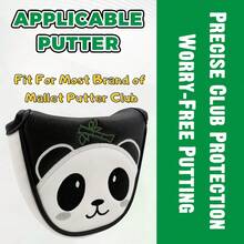 Panda Embroidered Golf Putter Cover, Cute Appearance Fitting Clubhead, Scratch-Resistant , Ideal For Golf Enthusiasts - Black - View 7