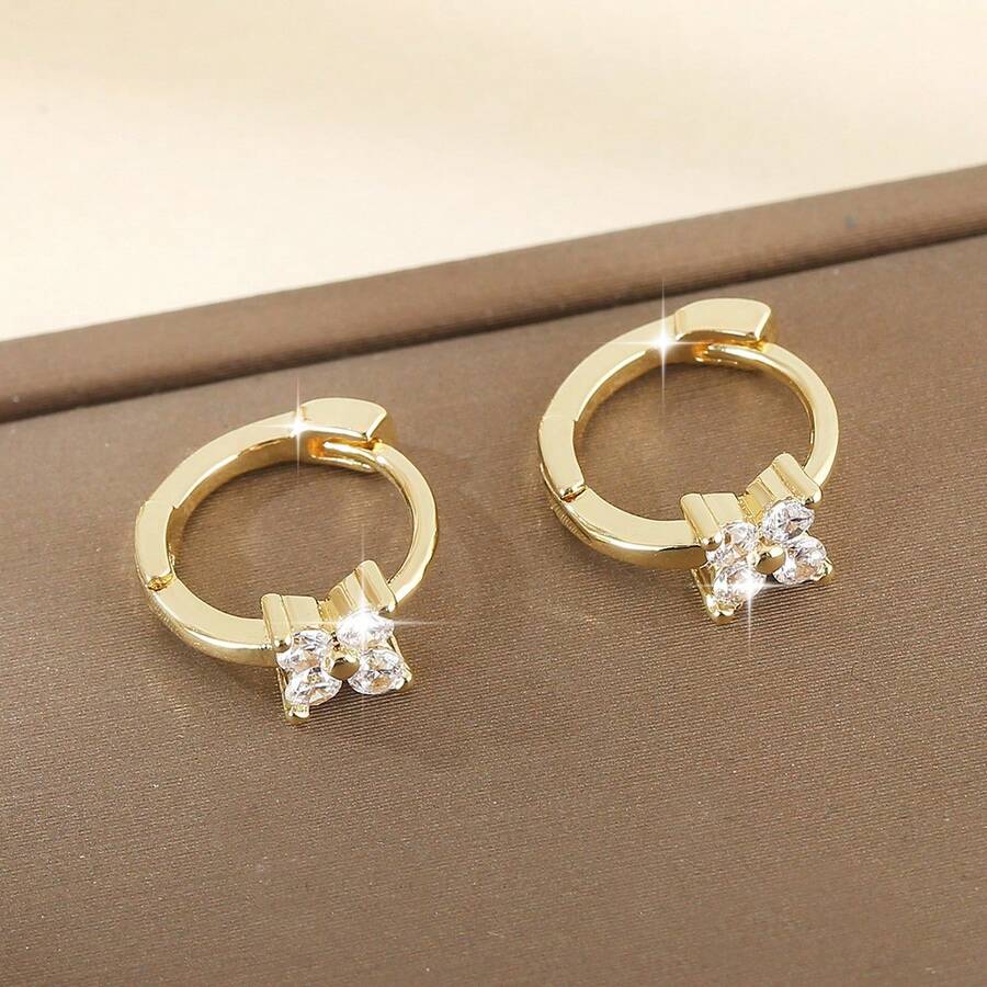 1对女士经典复古极简耳环 | 永不过时的日常佩戴配饰 - 圓形雪花耳環 - 查看 1