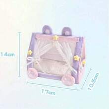 (For Labubu Doll Bed Only) Creative Cute Animal Tent Bed For Labobo Doll, 10cm/17cm LBB Figurine Photography Camping Mini Tent Dollhouse Desktop Decor - Multicolor - View 7