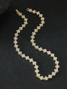 1 Piece Flower Brass Luxury Jewelry Set Women Necklace Jewelry - Vòng cổ hoa - Xem 13