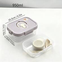 Double Layer Transparent Plastic Bento Box With Sauce Dish And Tableware, Sealed And Leak Proof Fruit Salad Food Container, Reusable Lunch Container, Suitable For Students Adults To Use In School, Office, Travel, Camping, Picnic, And Back To School - Multicolor - View 19